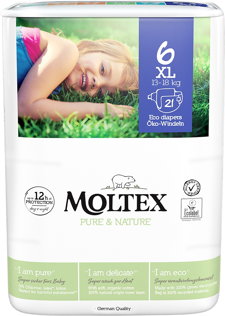 Moltex Pure & Nature plienky XL 13-18 kg 21 ks