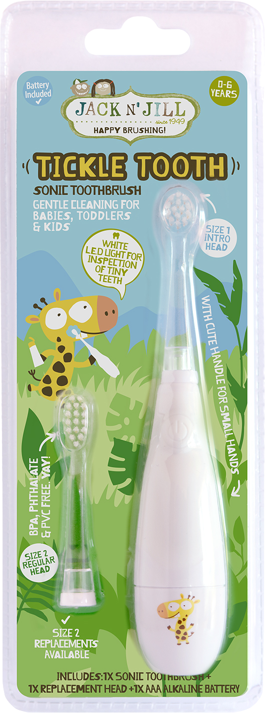 Jack n' Jill Sonická detská zubná kefka Tickle Tooth 0-6 roky