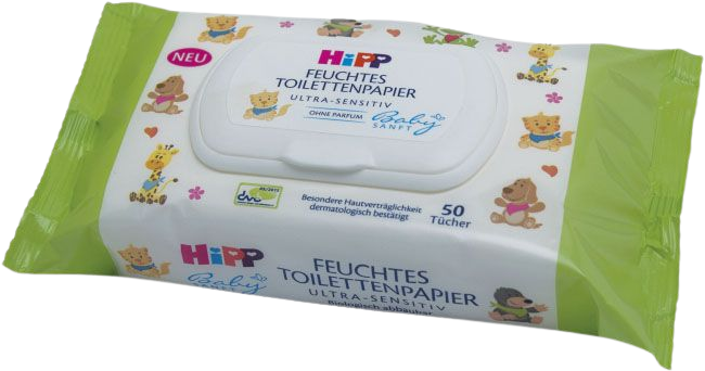 HiPP Babysanft Vlhčený toaletný papier ULTRA SENSITIVE 50 ks