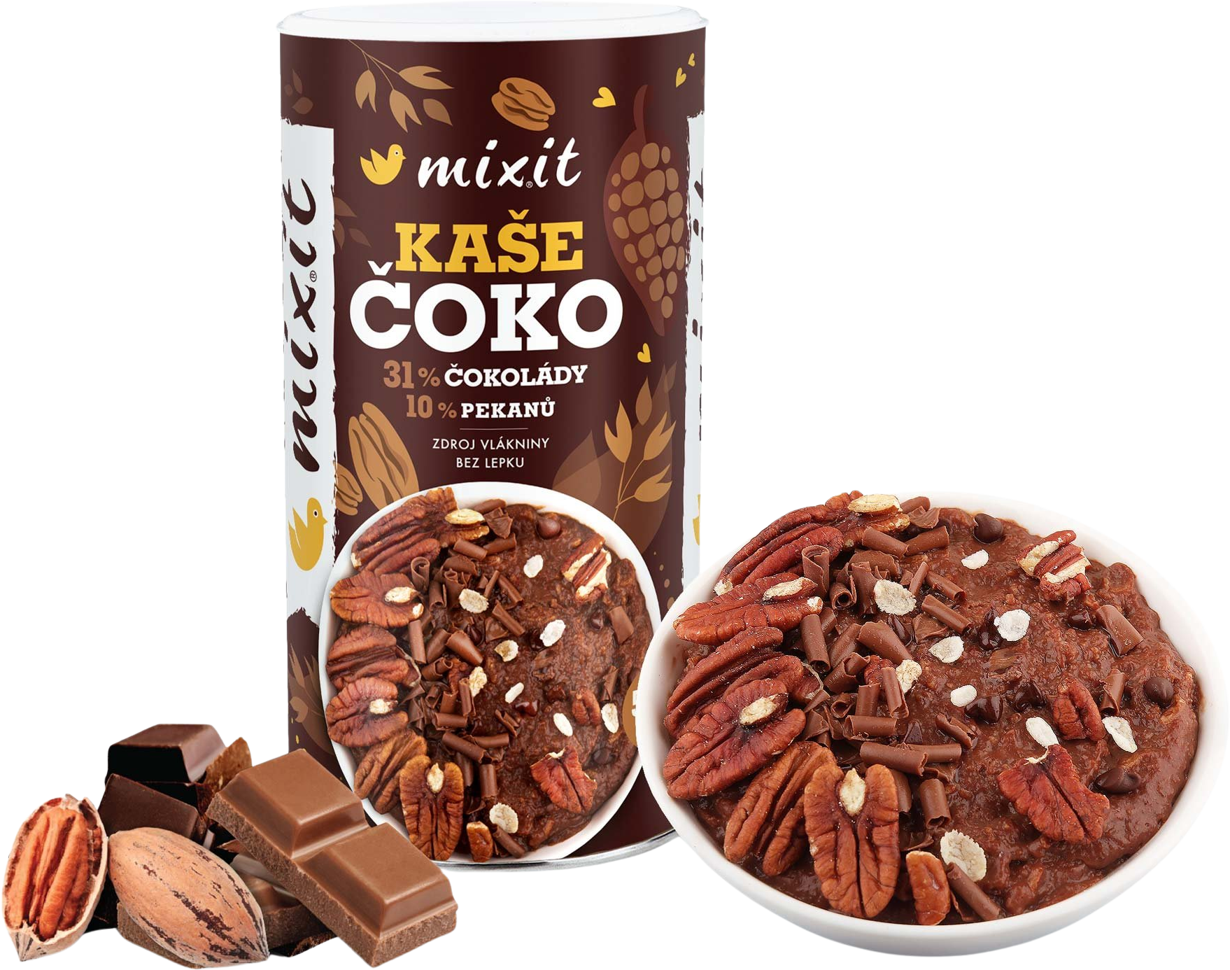 Mixit Čokoládová kaša s pekanmi, 520 g