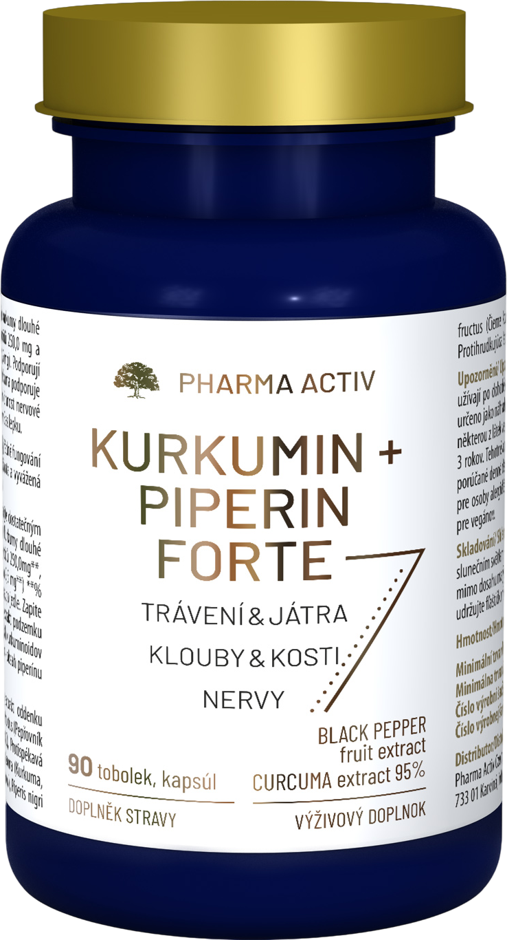 Pharma Activ Kurkumín + Piperín forte 90 tvrdých kapsúl
