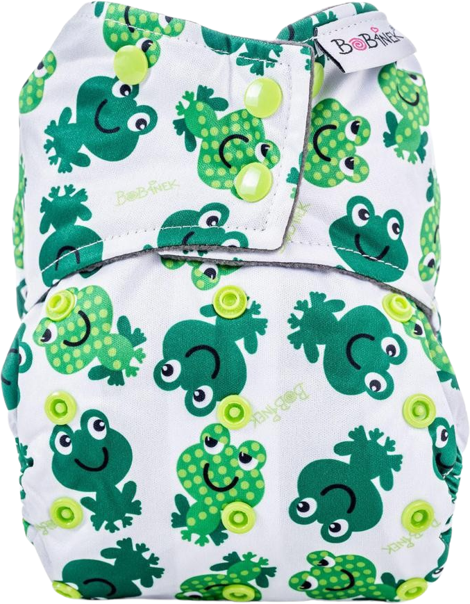 Bobánek vrecková AIO plienka Premium patentky - veselé žabky