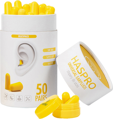 Haspro Tube50 Zapori do uší, žlté 100 ks