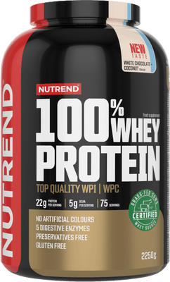 Nutrend 100% Whey Protein, Biela čokoláda/kokos 2250 g