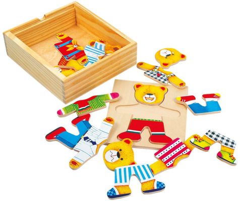 Bino Puzzle v krabičke šatníkovú skriňu medvedík 18 ks