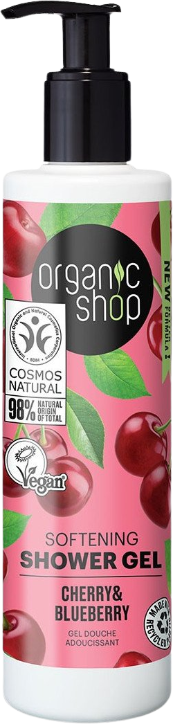Organic Shop Zmäkčujúci sprchový gél, čerešňa a čučoriedka 280 ml