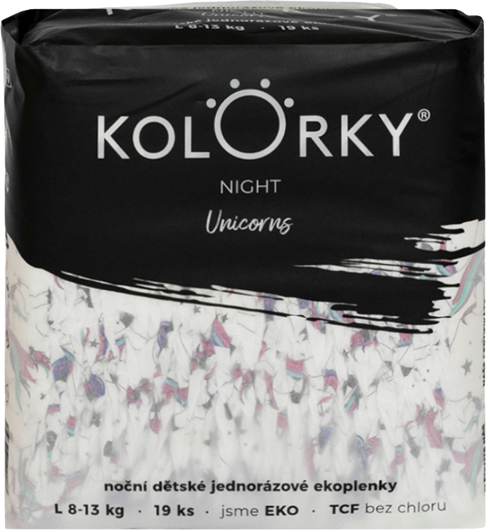Kolorky NIGHT Jednorožec veľ. L (8-13 kg) 19 ks
