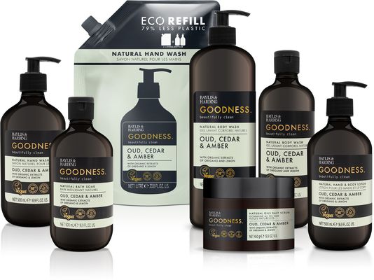 Baylis & Harding Goodness Sprchový gél Oud, Cédr & Ambra 500 ml