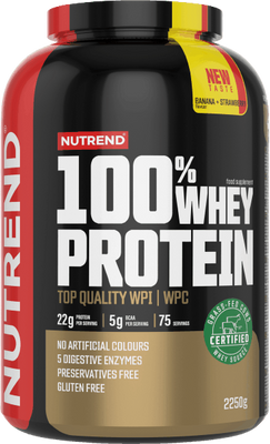 Nutrend 100% Whey Protein, Banán/jahoda 2250 g