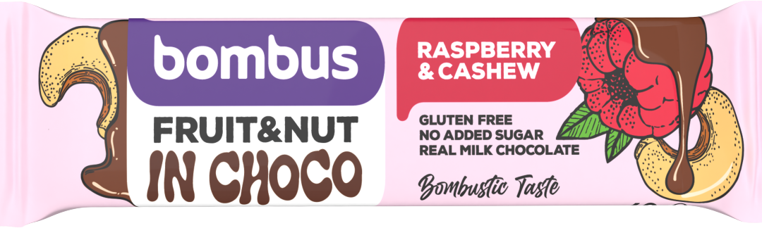 Bombus Fruit&Nut bar Raspberry&Cashew 40 g