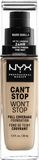 NYX Professional Makeup Professional Makeup Can't Stop Won't Stop 24 hour Foundation Vysoko krycí make-up - 6.3 Warm Vanilla 30 ml