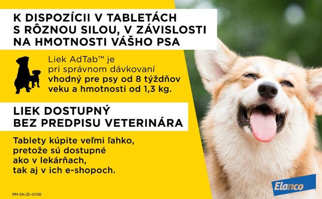 AdTab 450mg Žuvacia tableta pre psov 11-22kg