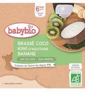 Babybio desiata s kokosovým mliekom - kiwi a banán 4 x 85 g
