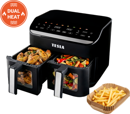 Tesla AirCook DualHeat QD464 XXL - multifunkčná duálna digitálna teplovzdušná fritéza