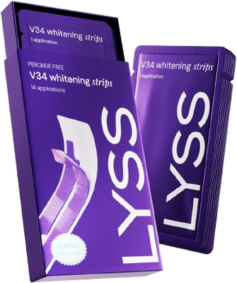 Lyss V34 bieliace pásiky na zuby 28 ks