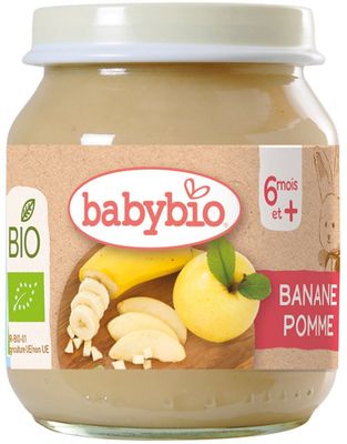 Babybio Bio banán a jablko 130 g