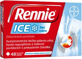 Rennie ICE bez cukru, žuvacie tablety 48 ks