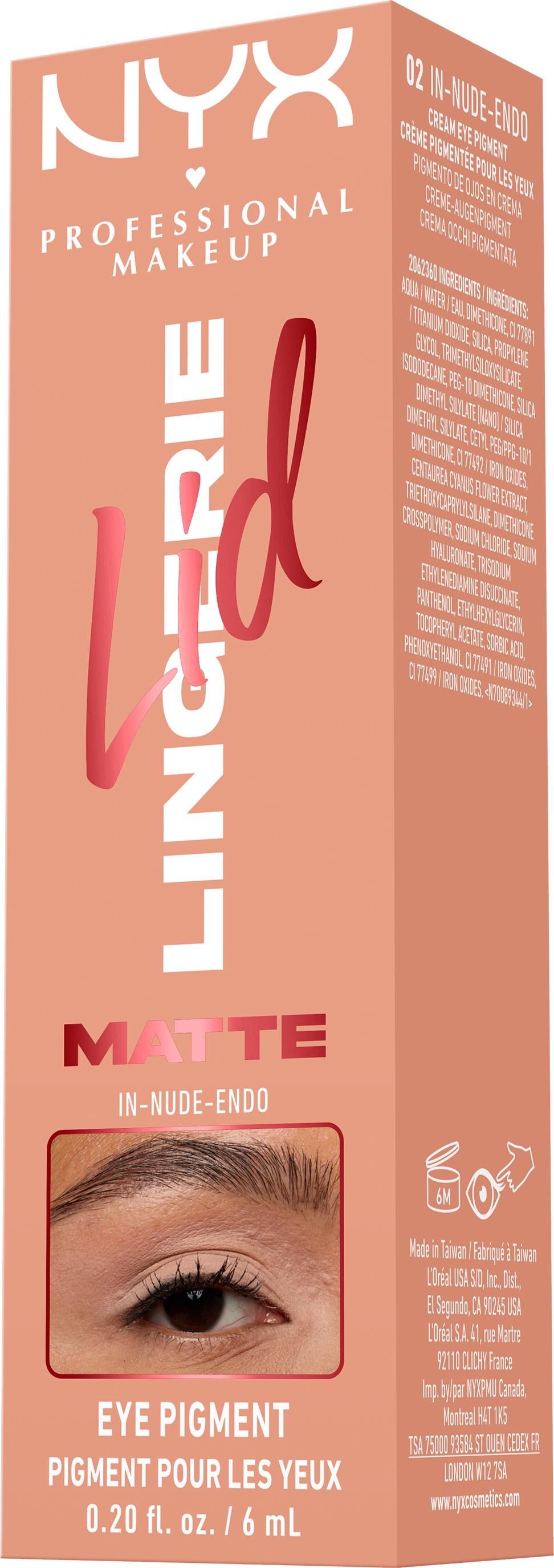 NYX Professional Makeup Tekuté očné tiene Lid Lingerie - 02 In-Nude-Endo 6 ml