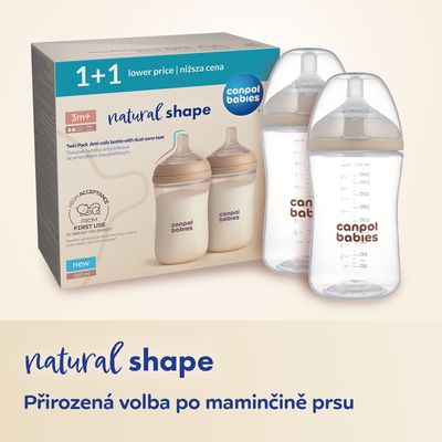 Canpol babies Sada fliaš Natural Shape 2 x 260 ml