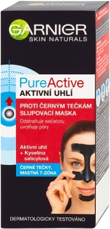 Garnier PureActive Charcoal Zlupovacia maska proti čiernym bodkám s aktívnym uhlím 50 ml