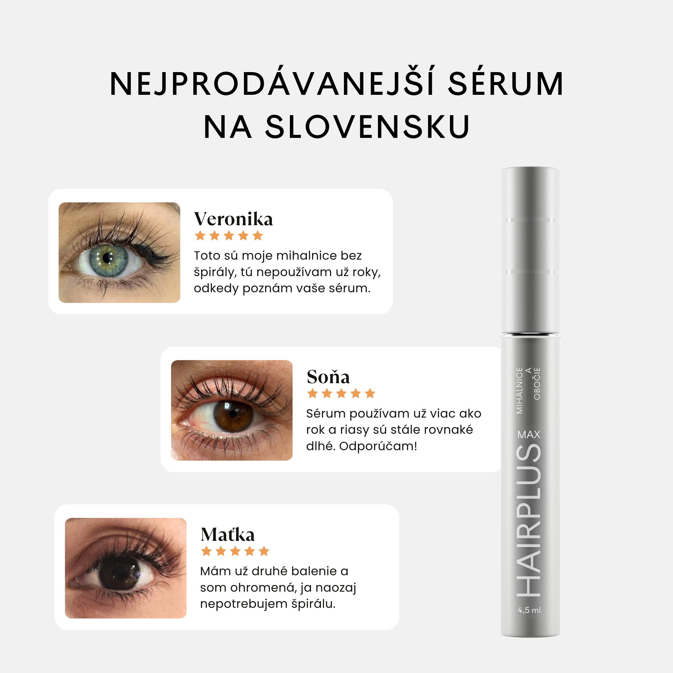 Facederma HAIRPLUS MAX mini - sérum na rast rias a obočia 2 ml