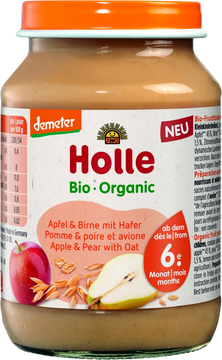 Holle bio detská výživa Hruška, jablko a špaldové vločky 190 g