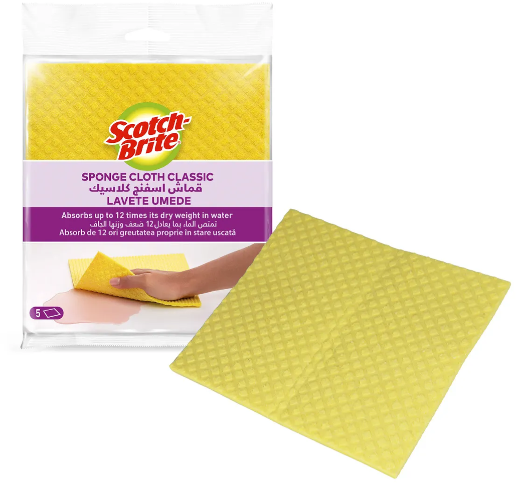 3M Scotch-Brite™ Classic hubková utierka, žltá 5 ks