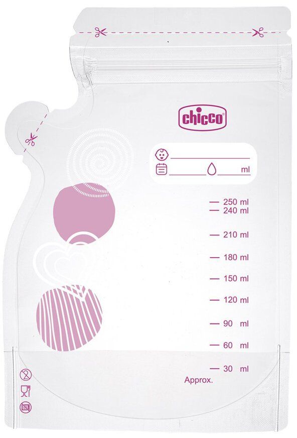 Chicco Vrecká na materské mlieko 250 ml, 30 ks