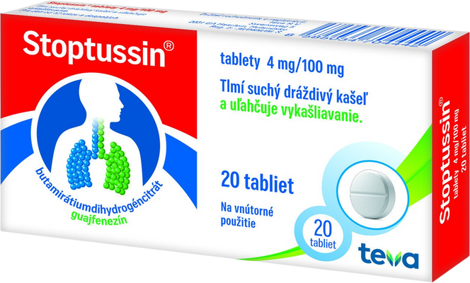 Stoptussin na kašeľ 20 tabliet