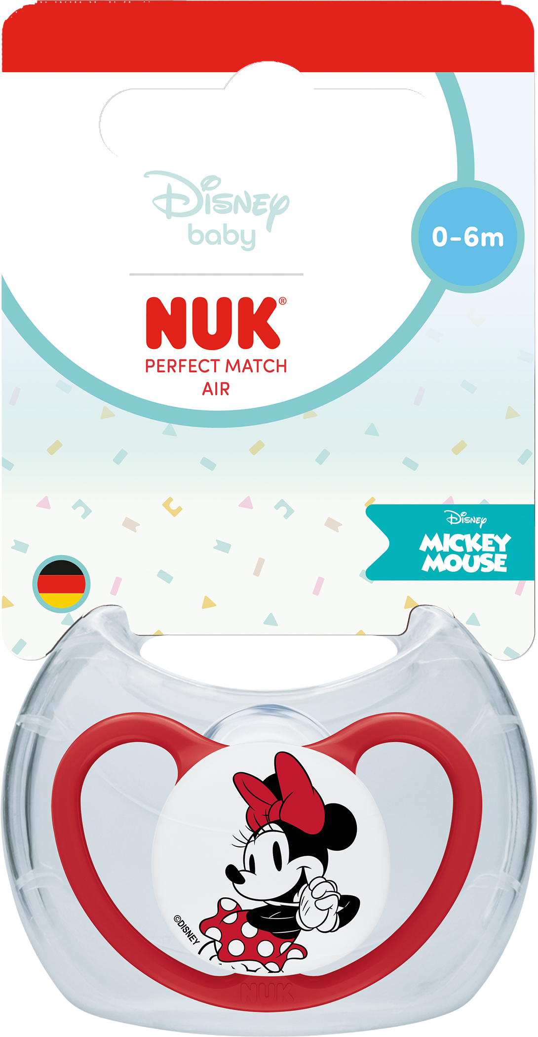 Nuk Cumlík Perfect Match AIR DISNEY Mickey RED 0-6m BOX