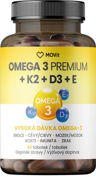 MOVit Energy Omega 3 Premium+K2+D3+E 90 tobolek