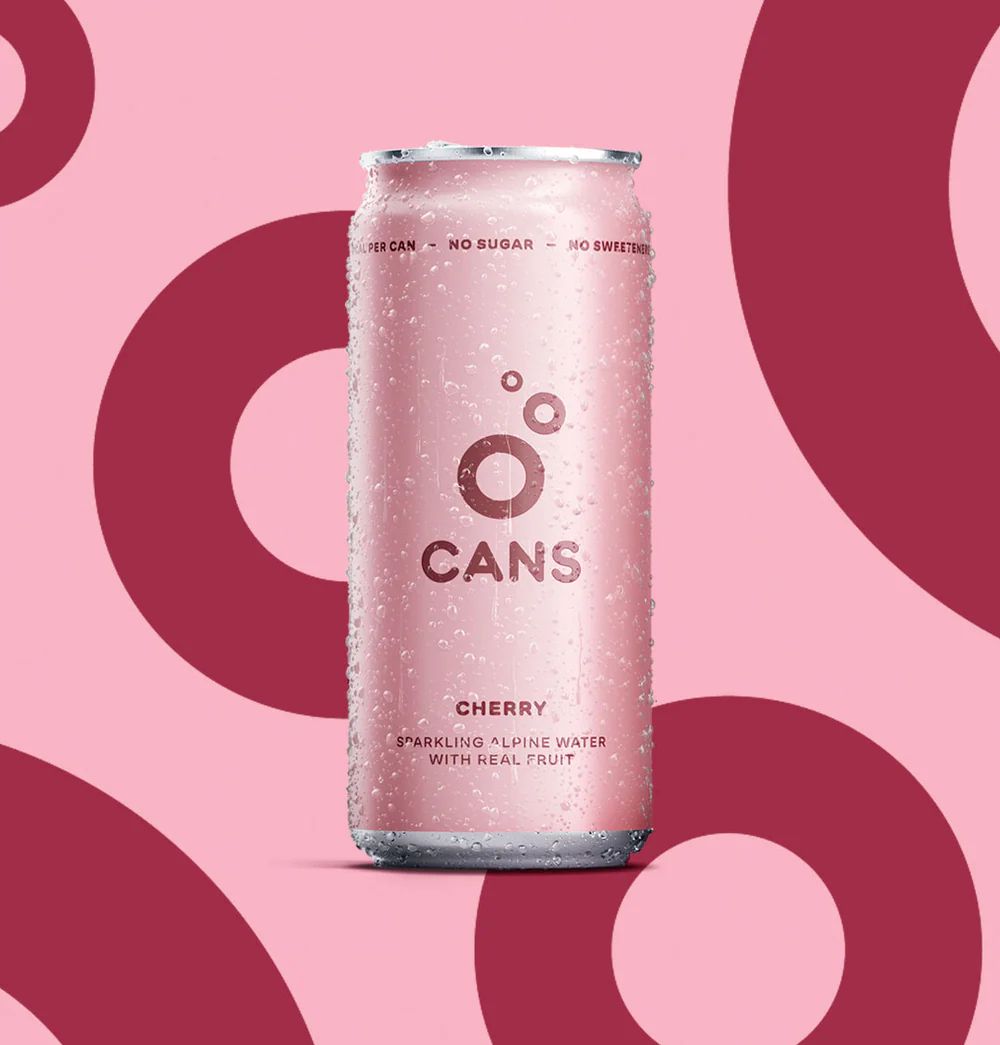CANS Alpská perlivá voda s príchuťou višne a čerešne 330 ml