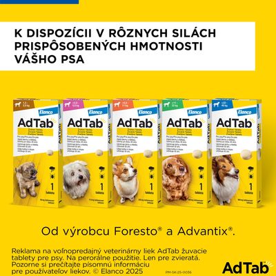AdTab 450mg Žuvacia tableta pre psov 11-22kg