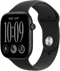 Apple Watch Series 12 GPS + Cellular 42mm, čierne hliníkové puzdro s čiernym športovým remienkom - M/L