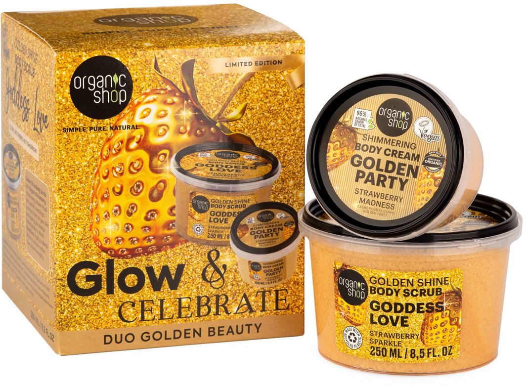 Organic Shop Glow & Celebrate Zlatý darčekový set