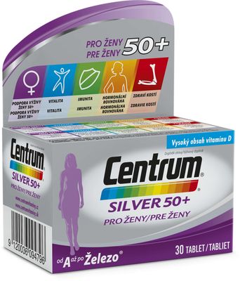 Centrum Silver pre ženy 50+ multivitamín s vitamínmi a minerálmi 30 tabliet