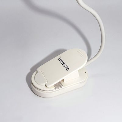 Lunesto LED Lampička na čítanie bez modrej zložky s CLIP-ONEM biela