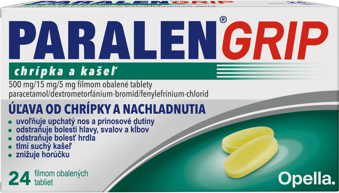 Paralen Grip Chrípka a kašeľ 24 tabliet