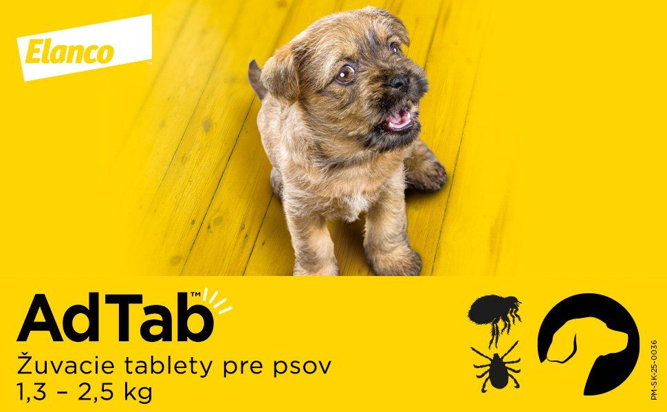 AdTab 56mg Žuvacia tableta pre psov 1,3 - 2,5kg