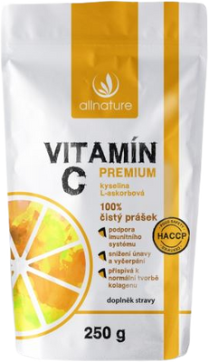 Allnature Vitamín C prášok Premium 250 g