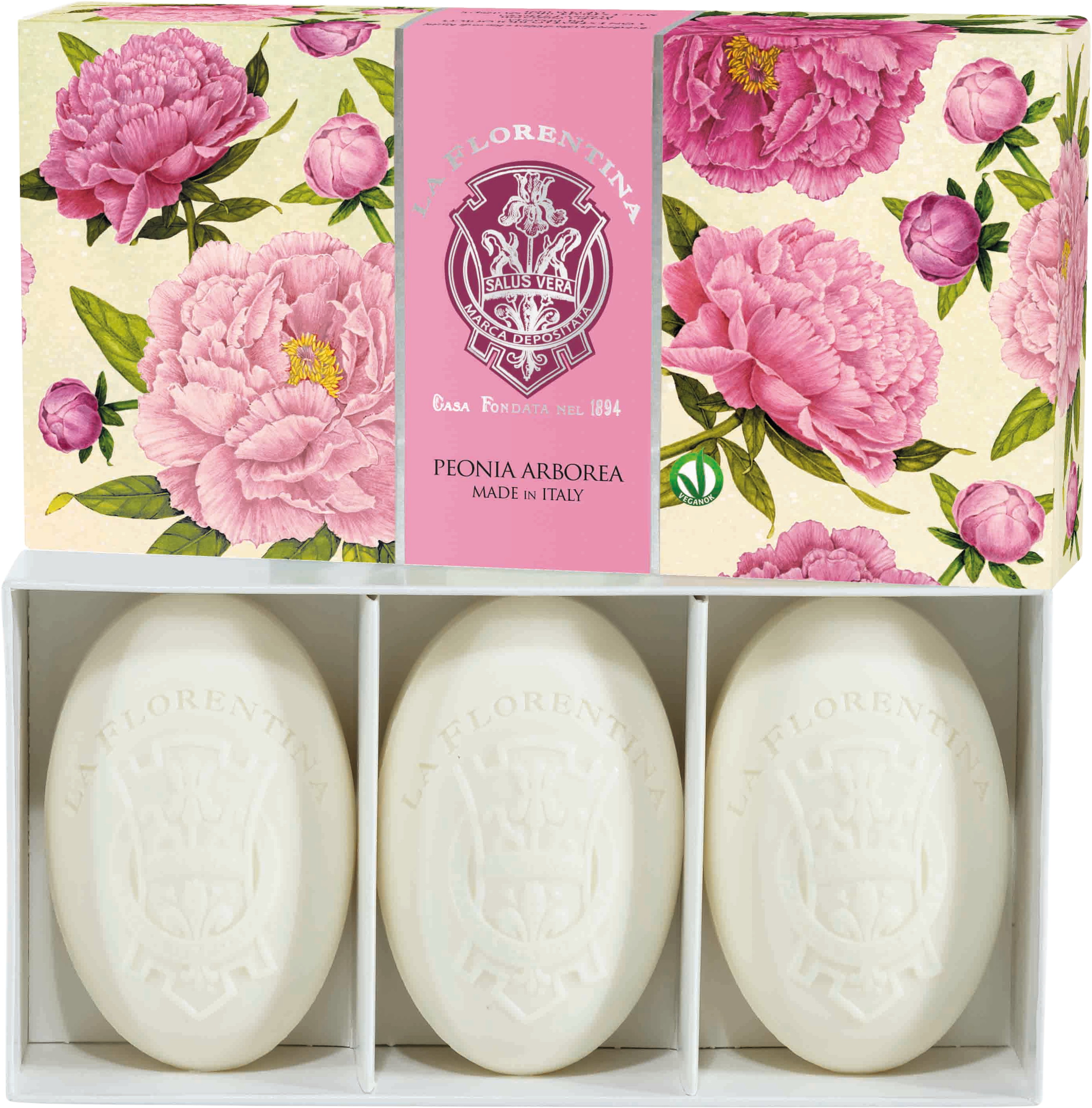 La Florentina Kazeta mydiel pivoňka Arborea 450 g