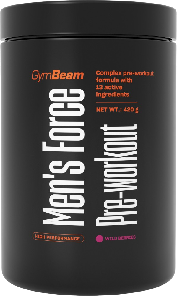 GymBeam Men's Force Pre-Workout - lesné ovocie 420 g