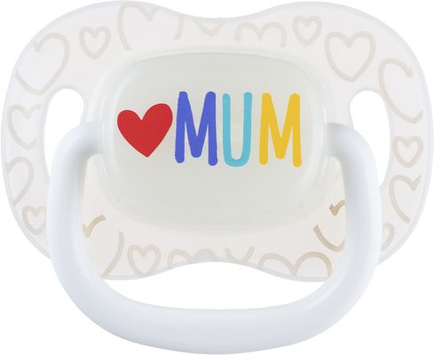 Canpol babies Cumlík svietiaci silikónový simetrický LOVE MUM&DAD 0-6m 2 ks