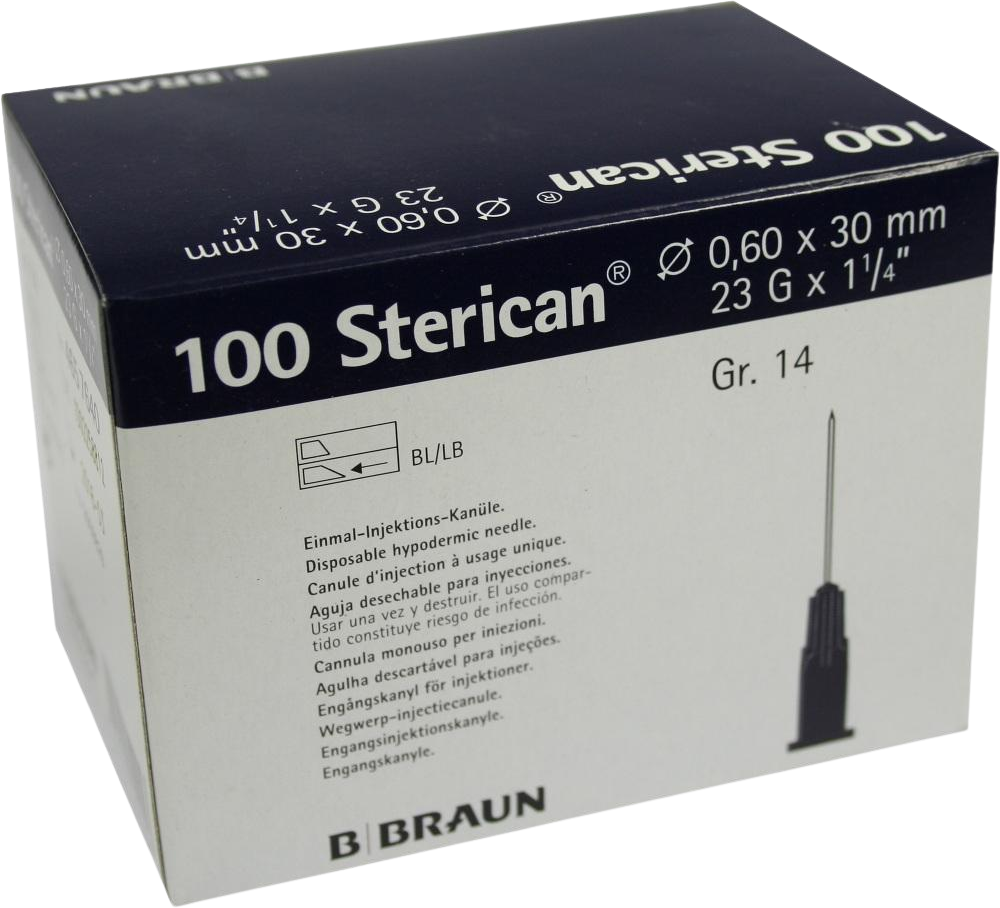 B.Braun BB Sterican injekčná ihla jednorázová modrá 0,6x30mm, ks 100 ks