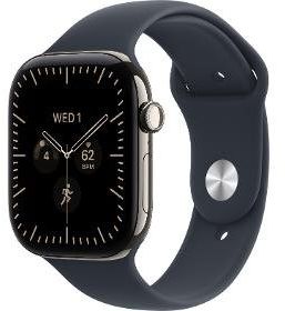 Apple Watch Series 12 GPS + Cellular 46 mm Puzdro z prírodného titánu s remienkom Sport Band Námornícka modrá - M/L