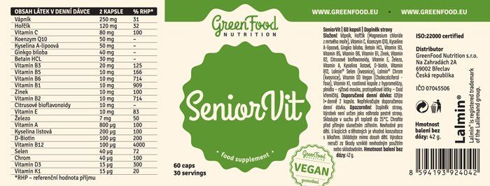 GreenFood Nutrition SeniorVit 60 kapsúl