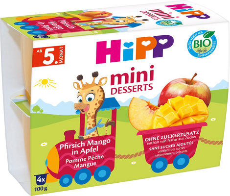 HiPP BIO Jablká s broskyňami 4 x 100 g