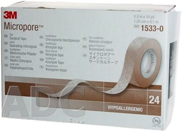 3M Futuro MICROPORE náplasť hnedá, cievka 1,25 cm x 9,1 m, zo špeciálneho papiera 24 ks