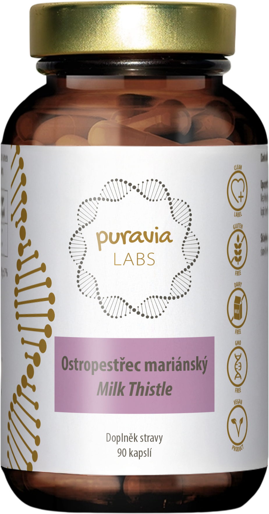 Puravia LABS Pestrec mariánsky - podpora funkcie pečene 90 x 500 mg