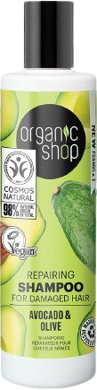 Organic Shop Regeneračný šampón pre poškodené vlasy Avokádo a olivy 280 ml